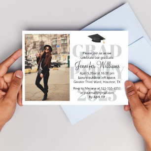 Convite foto do moderno mínimo guião formando party 2025