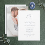 Convite Foto do Monograma da Caligrafia Azul Elegante<br><div class="desc">Seu casamento dá palco para uma celebração única, e tudo começa com o convite perfeito. Este Elegante Monograma de Caligrafia Azul Monograma Foto Convite de Casamento Exude elegância sem esforço e sofisticação do eterno. Feito com caligrafia moderna, esta carta tem um olhar artístico que certamente agradará até o mais discernimento...</div>