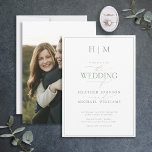 Convite Foto do Monograma da Caligrafia Verde Elegante Sag<br><div class="desc">Deixe sua papelaria de casamento capturar o romance e a beleza do seu dia especial com esse convite para fotos do Monograma da Caligrafia Verde Elegante! A nossa espantosa design, moderna e formal, apresenta uma fronteira verde sensual em torno do convite. É então acentuado com um belo monograma de casais,...</div>