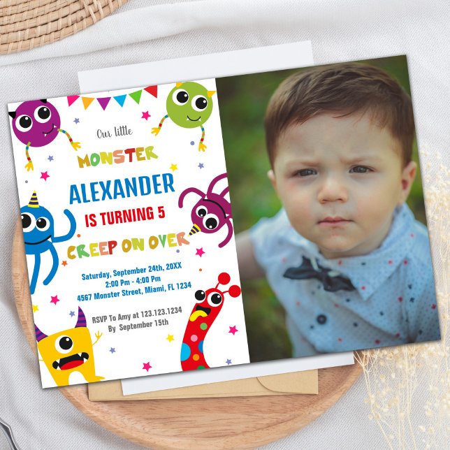 Convite Foto do Monster Birthday Invtions Colors (Monster Birthday Invitations Colours photo)