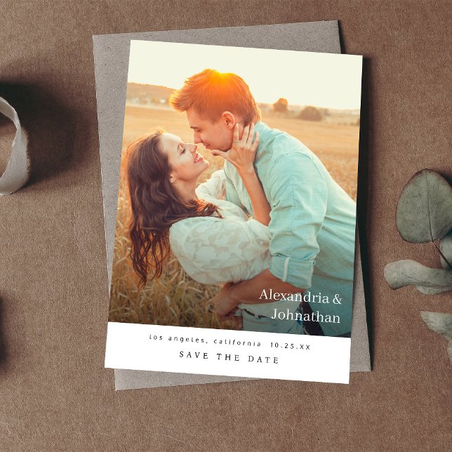 Convite Foto do Na moda de Chic Salve a Data (Criador carregado)