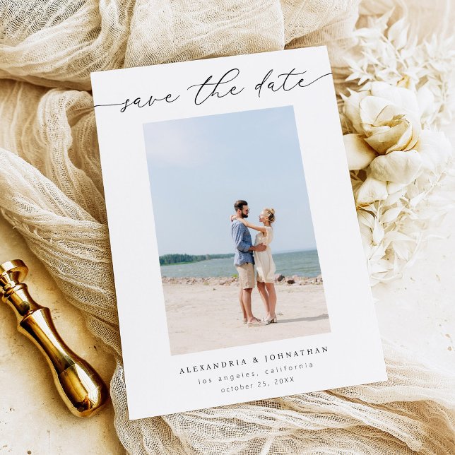 Convite Foto do Na moda de Chic Salve a Data 3 (Criador carregado)