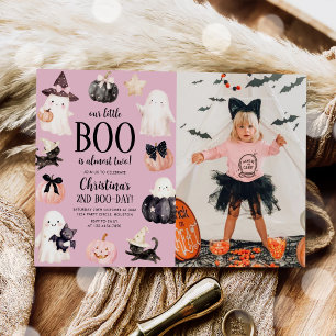 Convite Foto do nosso segundo aniversário de Boo Halloween