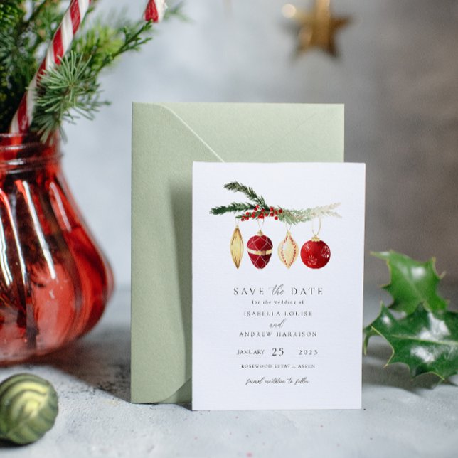 Convite Foto Do Ornamento Da Aquarela De Inverno Salva A D (Criador carregado)