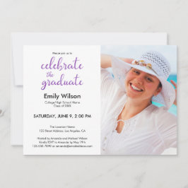 Convite Foto do Padrão do Script Violet da festa de format