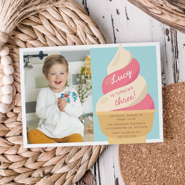 Convite Foto do Partido do Aniversário de criança do Sorve (Criador carregado)