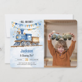 Convite Foto do Partido do Comboio de Aniversário do 5