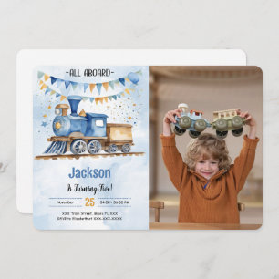 Convite Foto do Partido do Comboio de Aniversário do 5