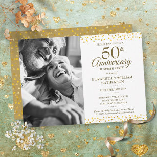 Convite Foto do Partido Surpresa do Ouro 50º aniversário