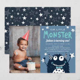 Convite Foto do Pequeno Aniversário de criança Monster