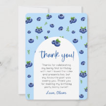 Foto do primeiro aniversario Blueberry Obrigado