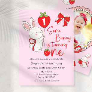Convite Foto do primeiro aniversario Bunny
