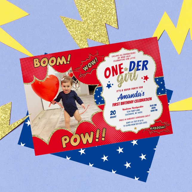 Convite Foto do Primeiro Aniversário da ONEder Girl (Criador carregado)