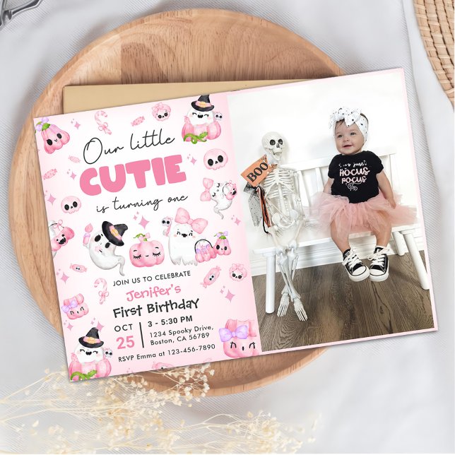 Convite Foto do primeiro aniversario de Halloween, Fantasm (Criador carregado)