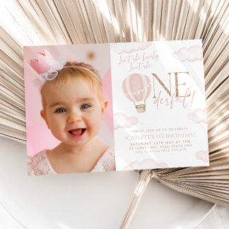 Convite Foto do primeiro aniversario do Balão de Ar Quente