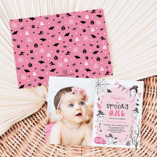 Convite Foto do primeiro aniversario Fantasma de Um Hallow (Criador carregado)
