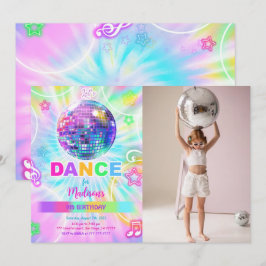 Convite Foto do Rainbow Dance Birthday