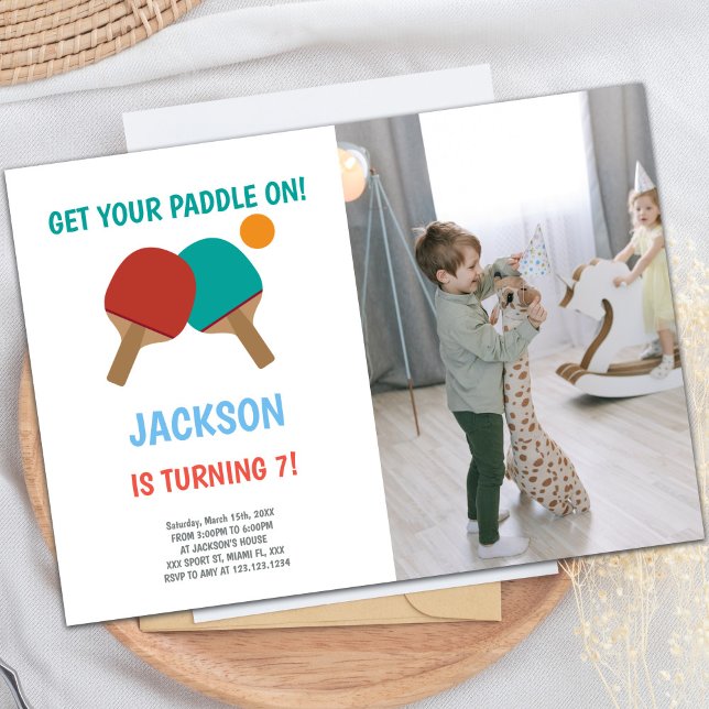 Convite Foto do Red vs Green Ping Pong - Voz de Aniversári (Red vs Green Ping Pong Birthday Invitations photo)