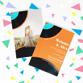 Convite Foto do registro de vinil retrô dos anos 80 Salvar