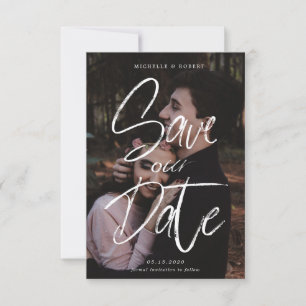 Convite foto do script de pincel Salvar a placa de data