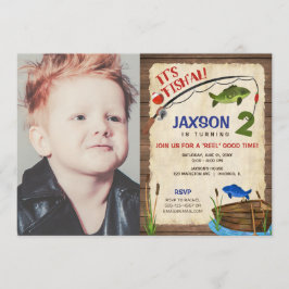 Convite Foto do segundo aniversário de pesca russa ao ar l