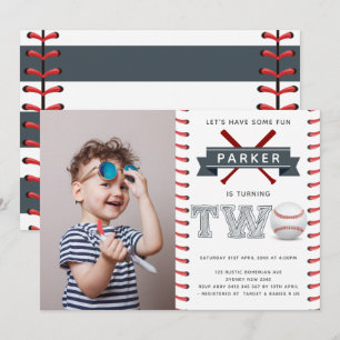 Convite Foto do segundo aniversário do beisebol