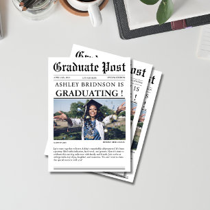 Convite Foto do Segundo grau de jornal de graduação única