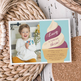 Convite Foto do Sorvete Berry Vanilla