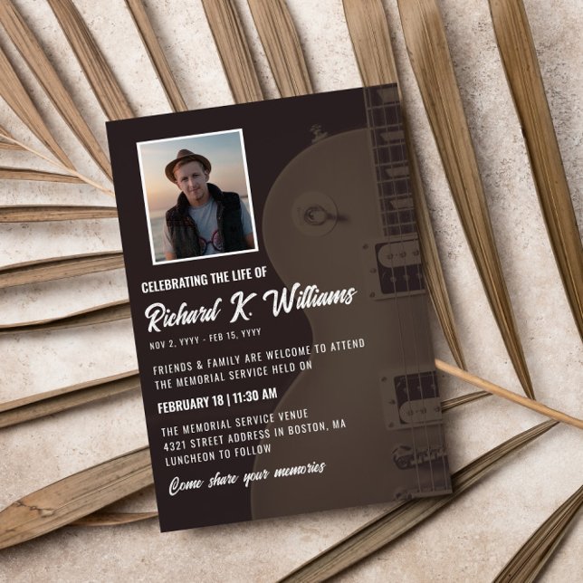 Convite Foto do violão de tons mudados celebrando a vida (Criador carregado)