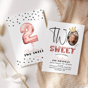 Convite Foto dos Balões de Bonito Festa de Dois segundos a