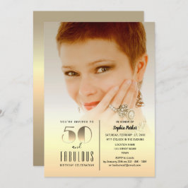 Convite Foto Dourada 50º aniversário