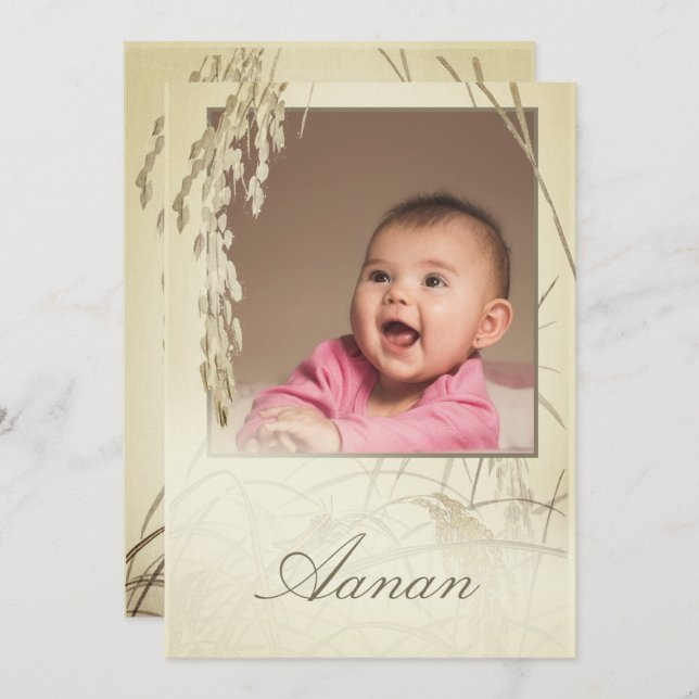 Convite Foto Dourada da Primeira Fábrica de Arroz Cerimôni (Frente/Verso)