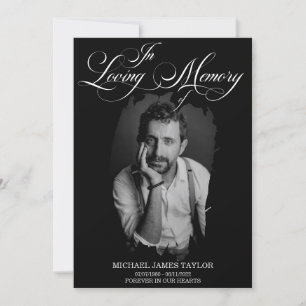 Convite Foto Dourada De Caligrafia No Funeral De Memória A