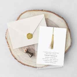 Convite Foto Dourada de Festa de formatura de Tassel Perso