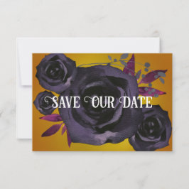 Convite Foto Dourada do Rosa preto para salvar nossa data