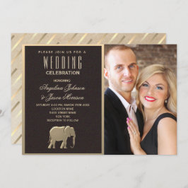 Convite Foto Dourada e preta de luxo