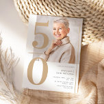 Convite Foto Dourada Elegante 50º aniversário<br><div class="desc">Imagem Dourada Elegante 50º Convite de Aniversário</div>