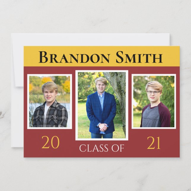 Convite Foto Dourada Personalizável do Maroon 2021 (Frente)