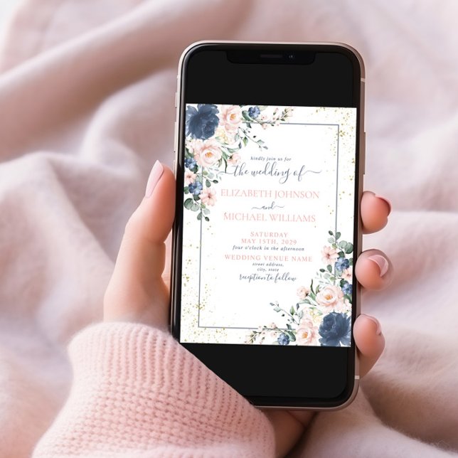 Convite Foto Dourada, , rosa-rosa, azul-claro, penteado (Criador carregado)