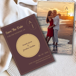 Convite Foto Dourada Simples E Implante Salva A Data