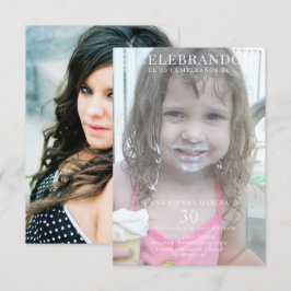 Convite Foto dupla feminina de aniversário de 30 anos