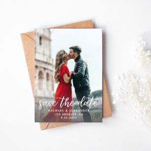 Convite Foto e caligrafia 2 Luz Verti Guarde a Data