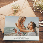 Convite Foto e caligrafia 3B Mod W Salvar a Data<br><div class="desc">Coloque seus hóspedes no humor do seu casamento com sua foto & chic moderna e caligrafia,  salve o convite de data. horizontal / paisagem na orientação.</div>