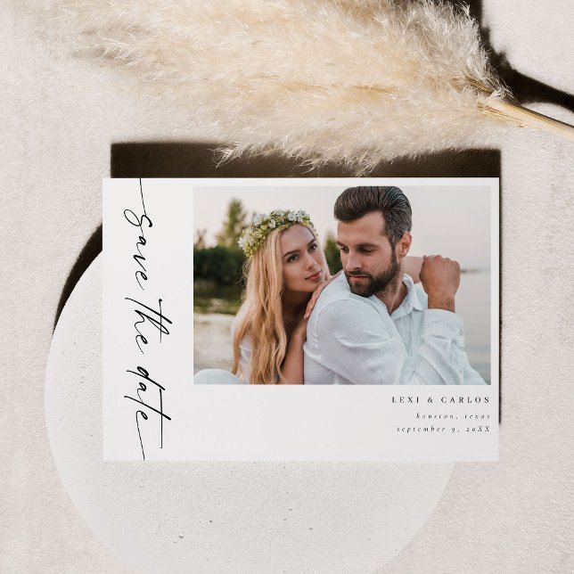 Convite Foto e caligrafia 4 Mod Horiz Salvar o Whi (Criador carregado)