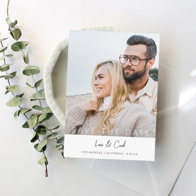 Convite Foto e caligrafia 5 MOD V Salvar data (Criador carregado)