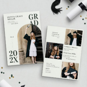 Convite Foto e Colagem de Graduação em Arco Verde Moderno 