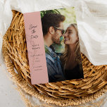 Convite Foto e Lado Moderno Salve a Data - Rosa Dusty<br><div class="desc">Enviar Bela e Única Salvar as Datas com sua Foto e Lado Modernos Salvar a Data Salvar as Convites de Data.</div>