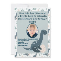 Foto e nome personalizados do dinossauro verde-azu