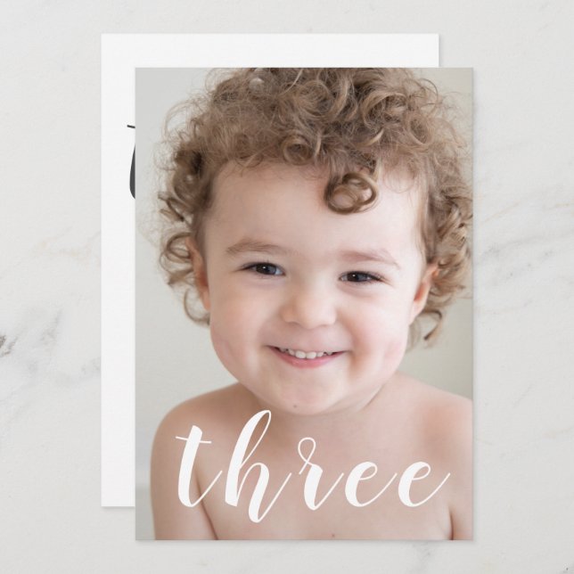 Convite Foto e script de aniversário de 3 anos de Belas Me (Frente/Verso)