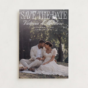 Convite Foto Editorial Old Money para Save the Date